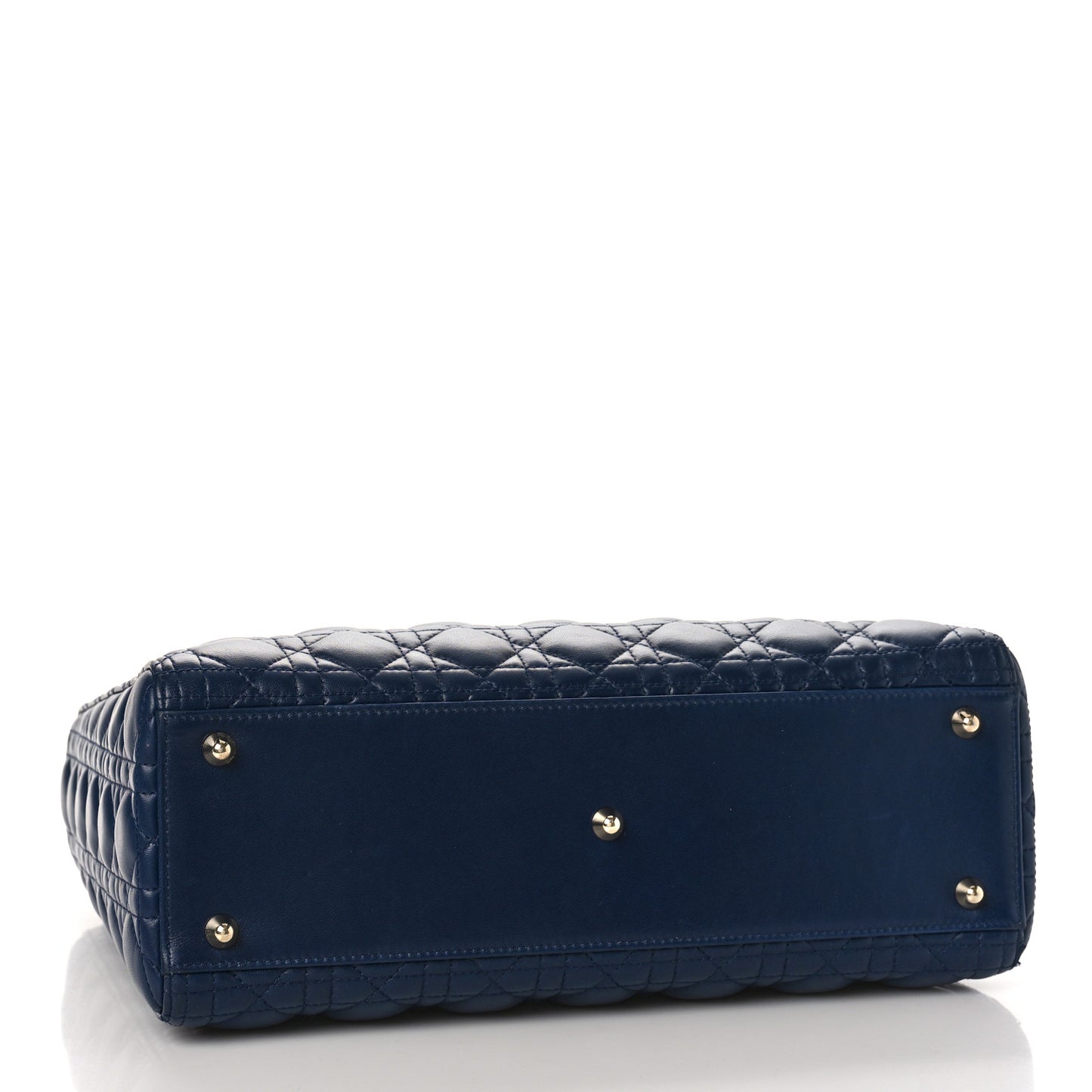 Lambskin Cannage Large Lady Dior Navy Blue
