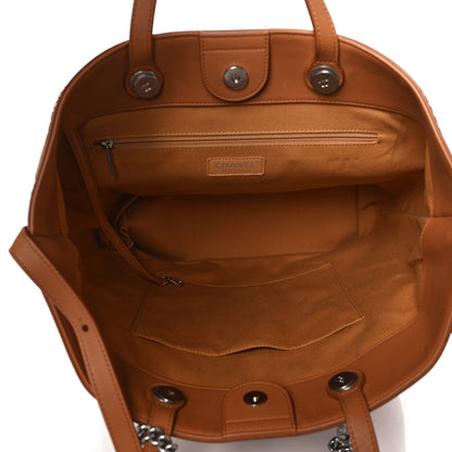 Chanel Calfskin Large Coco Eyelets Shopping Tote Camel 4 of 8