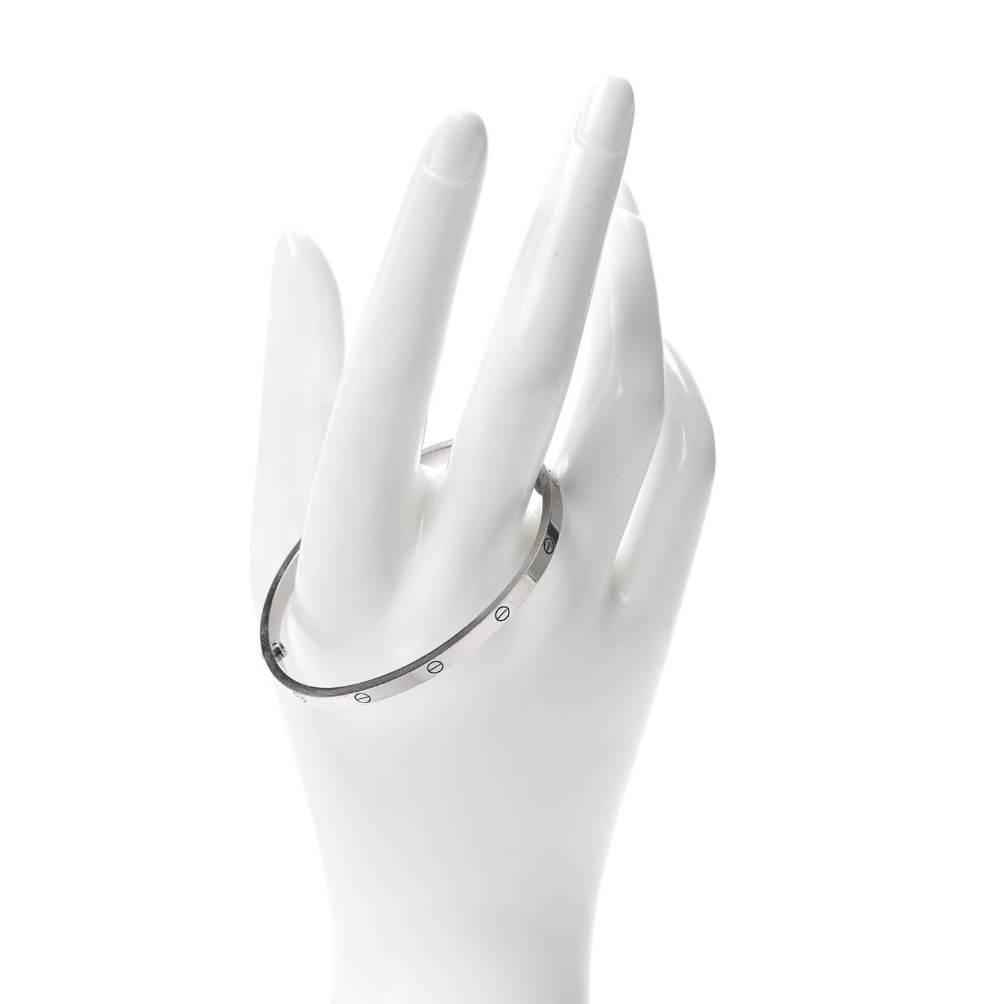 18K White Gold Small LOVE Bracelet 17
