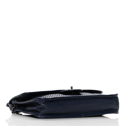Chanel Perforated Calfskin Large Up In The Air Flap Dark Blue 3 of 9