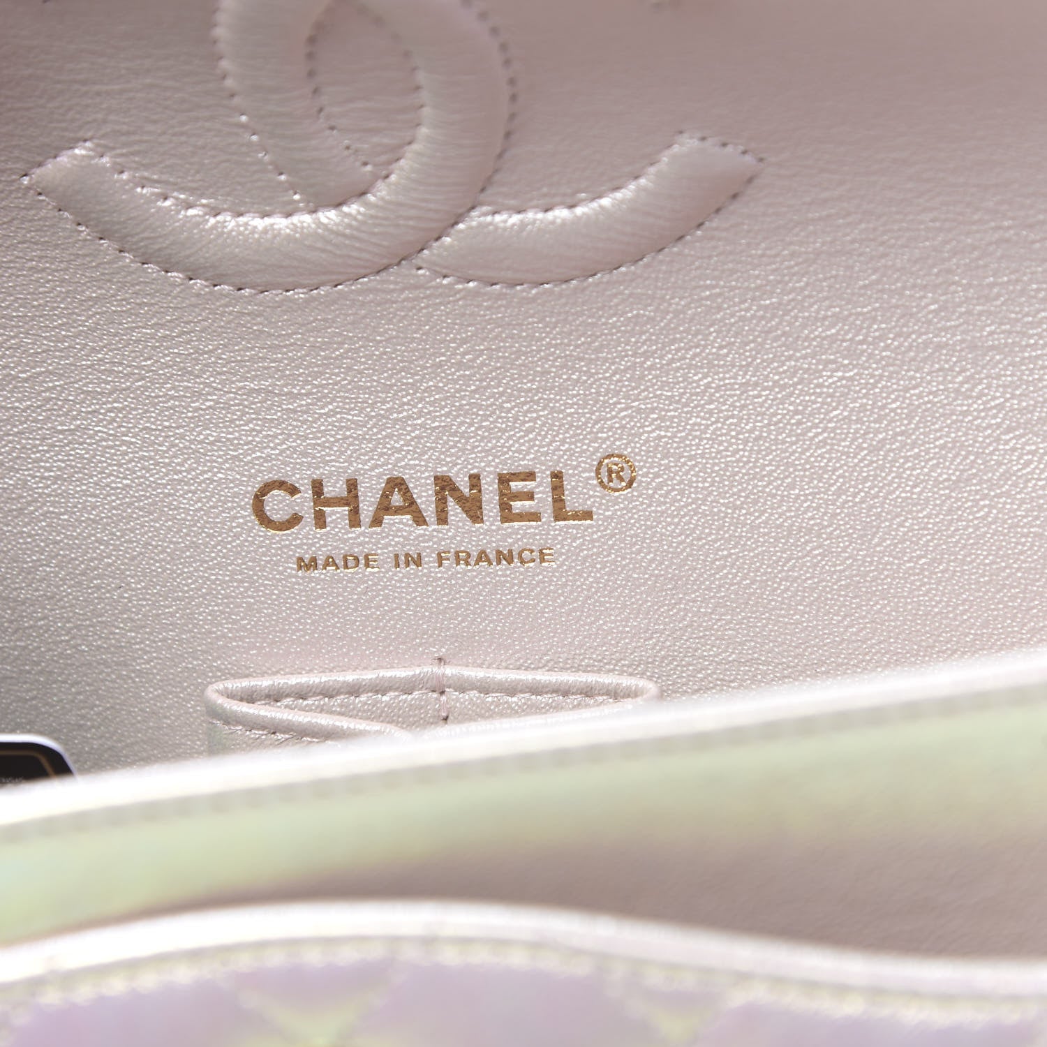 Chanel Iridescent Lambskin Quilted Medium Double Flap Ivory 6 of 11