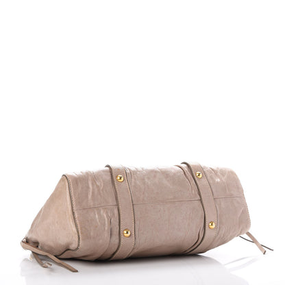 Miu Miu Vitello Lux Gathered Tote Pomice 5 of 16