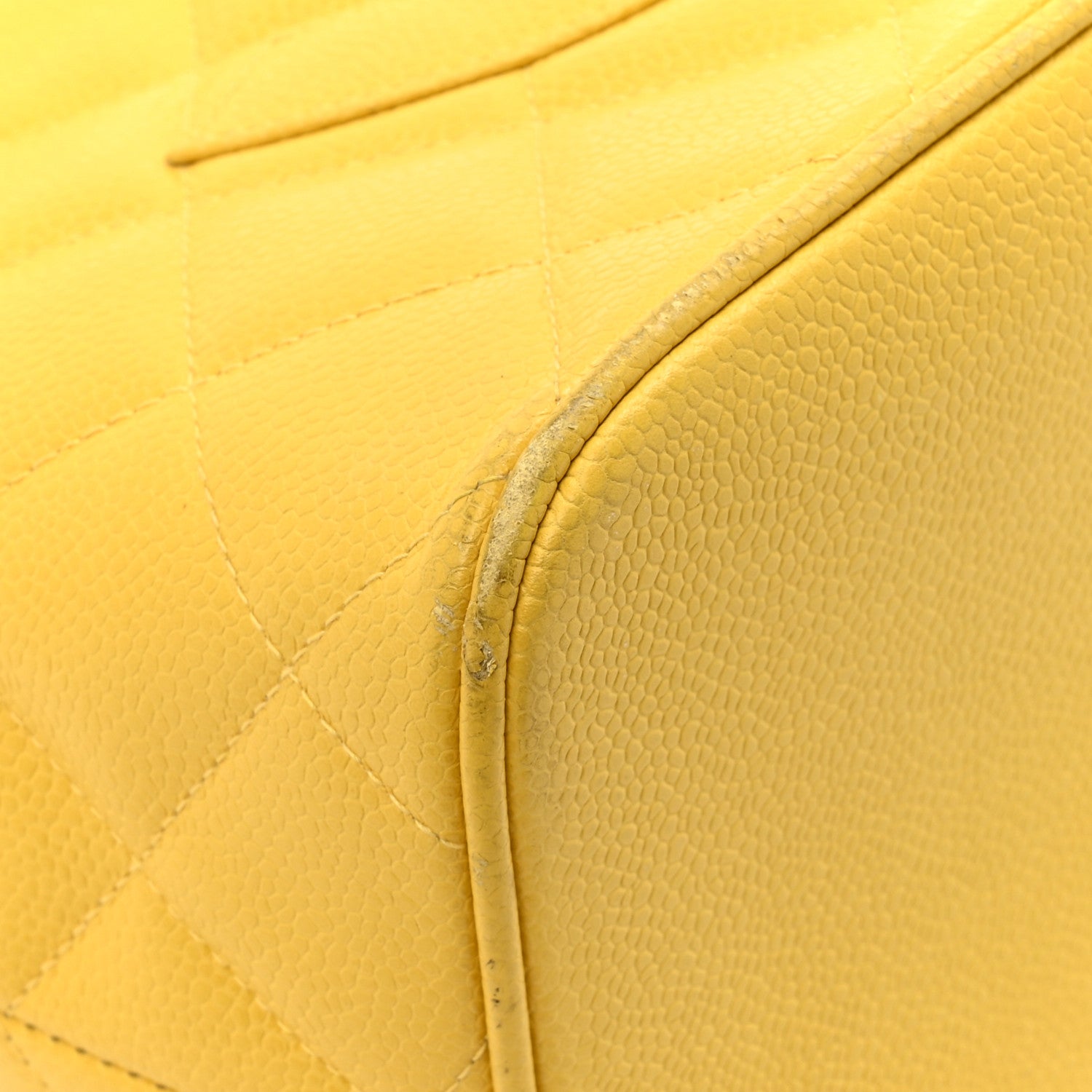 Chanel Caviar Quilted Medallion Tote Yellow 10 of 13