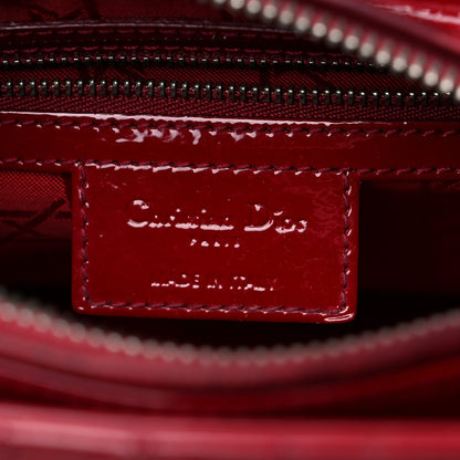 Christian Dior Patent Cannage Medium Lady Dior Red 5 of 9