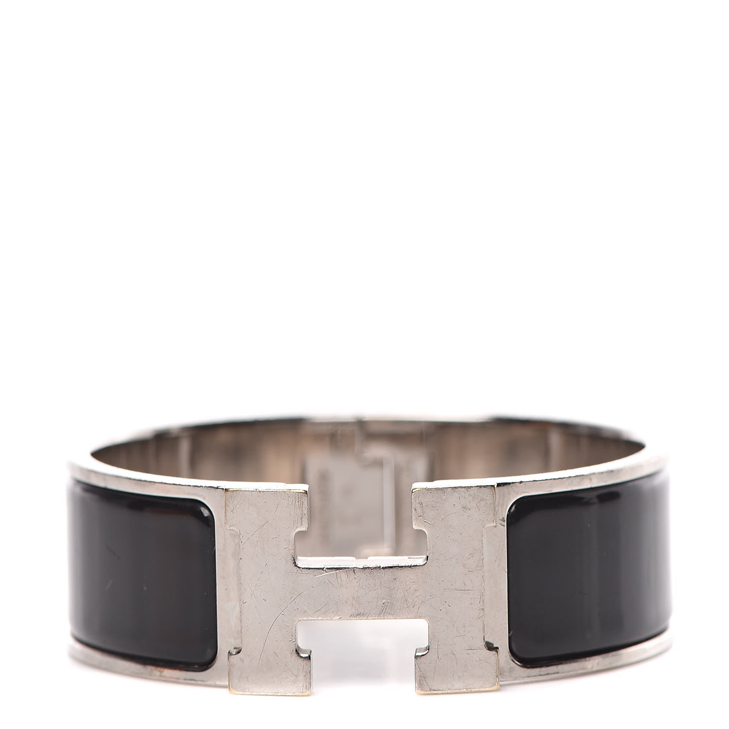 Hermes Enamel Wide Clic Clac H Bracelet PM Black 1 of 6