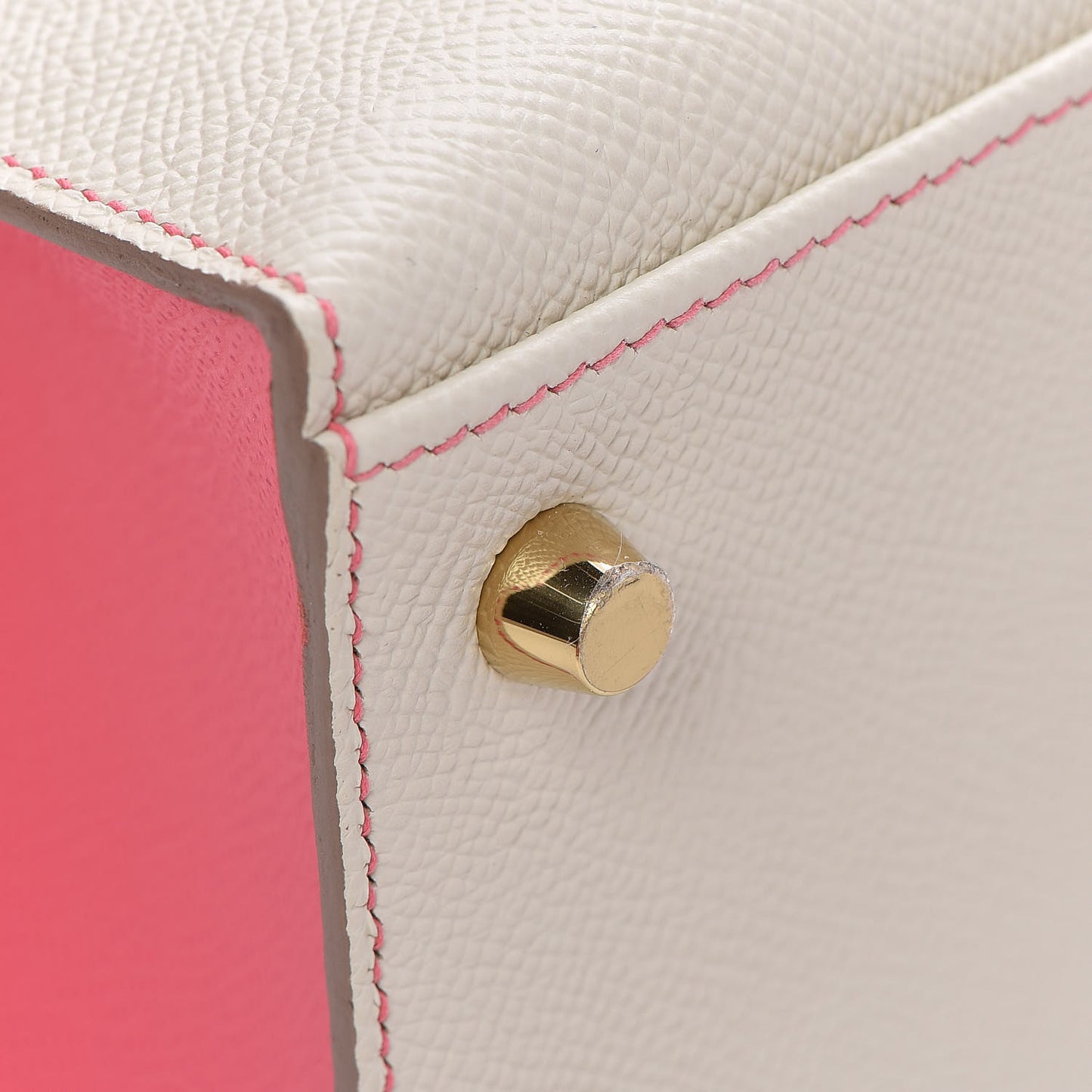 Epsom Bi-Color Horseshoe Kelly Sellier 25 Craie Rose Azalee