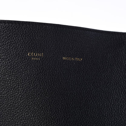 Celine Soft Grained Calfskin Small Belt Cabas Phantom Black 7 of 16