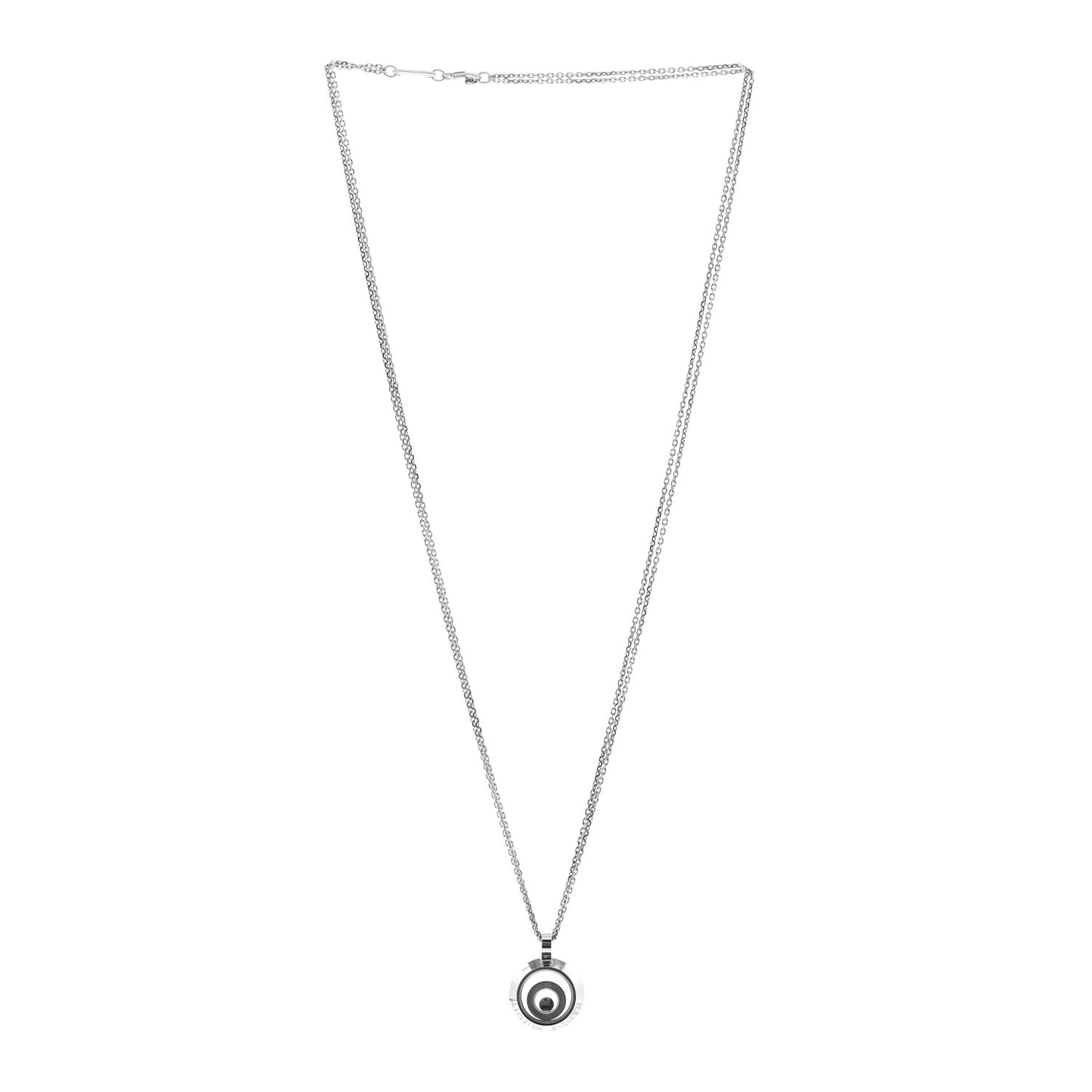 18K White Gold Diamond Happy Spirit Pendant Necklace