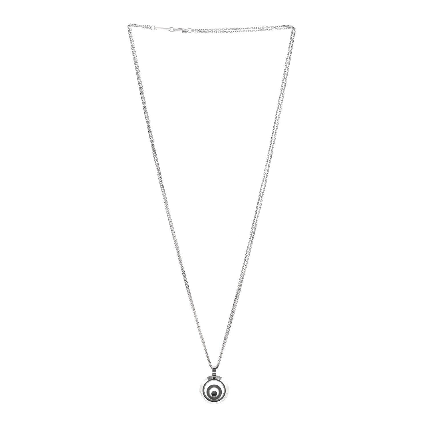 Chopard 18K White Gold Diamond Happy Spirit Pendant Necklace 3 of 4