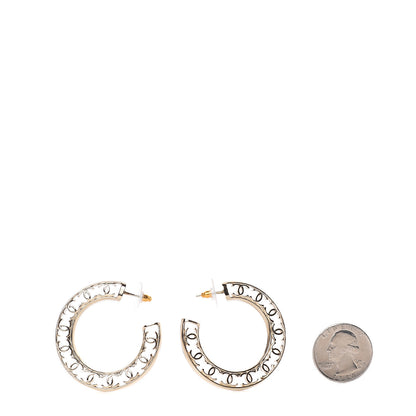 Chanel CC Hoop Earrings Gold 2 of 5