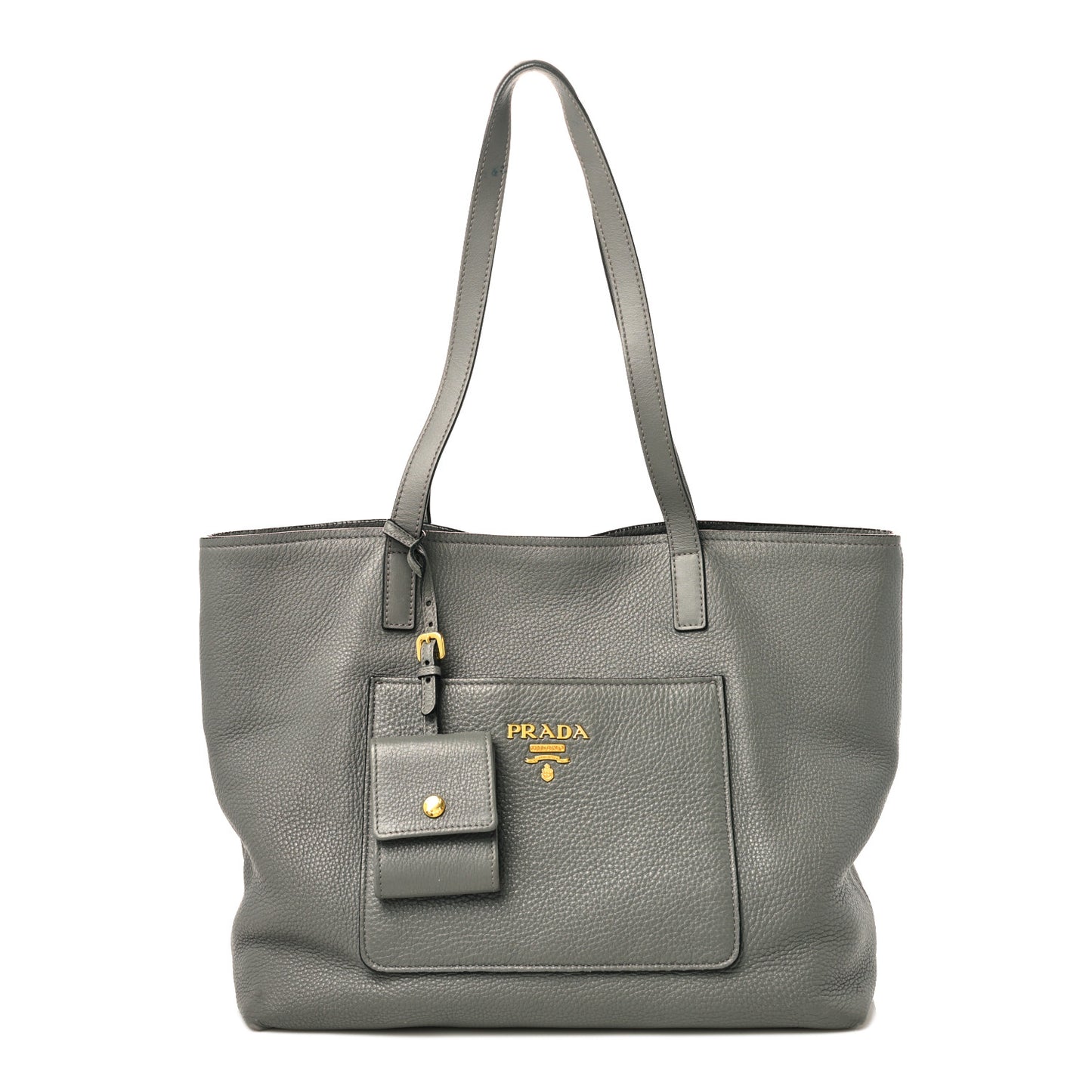 Vitello Daino Pocket Shopping Tote Marmo