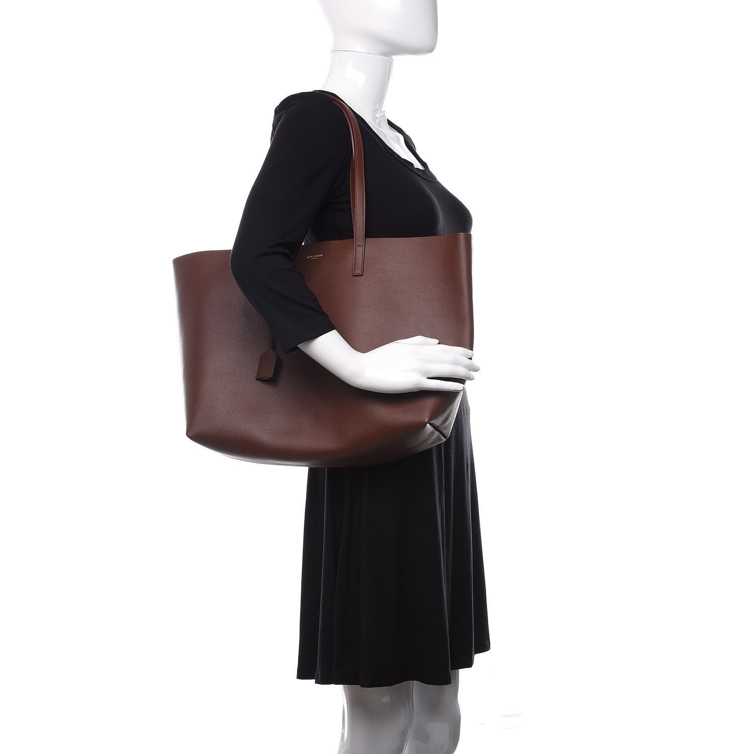 Saint Laurent Calfskin Large Shopping Tote Old Brandy 2 of 9