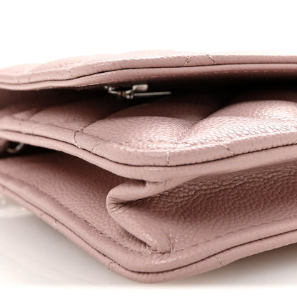 Chanel Caviar Quilted Wallet on Chain WOC Light Pink 10 of 12