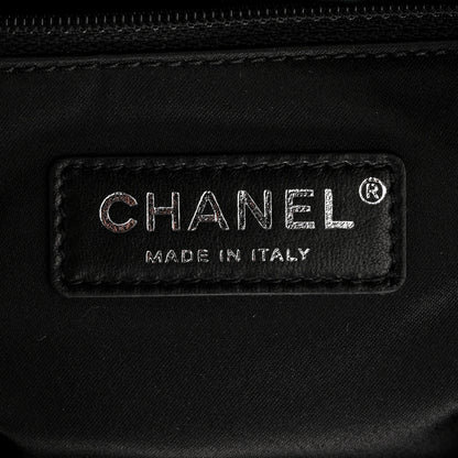 Chanel Sequin Nylon Lambskin Astronaut Essentials Backpack Black White 7 of 11