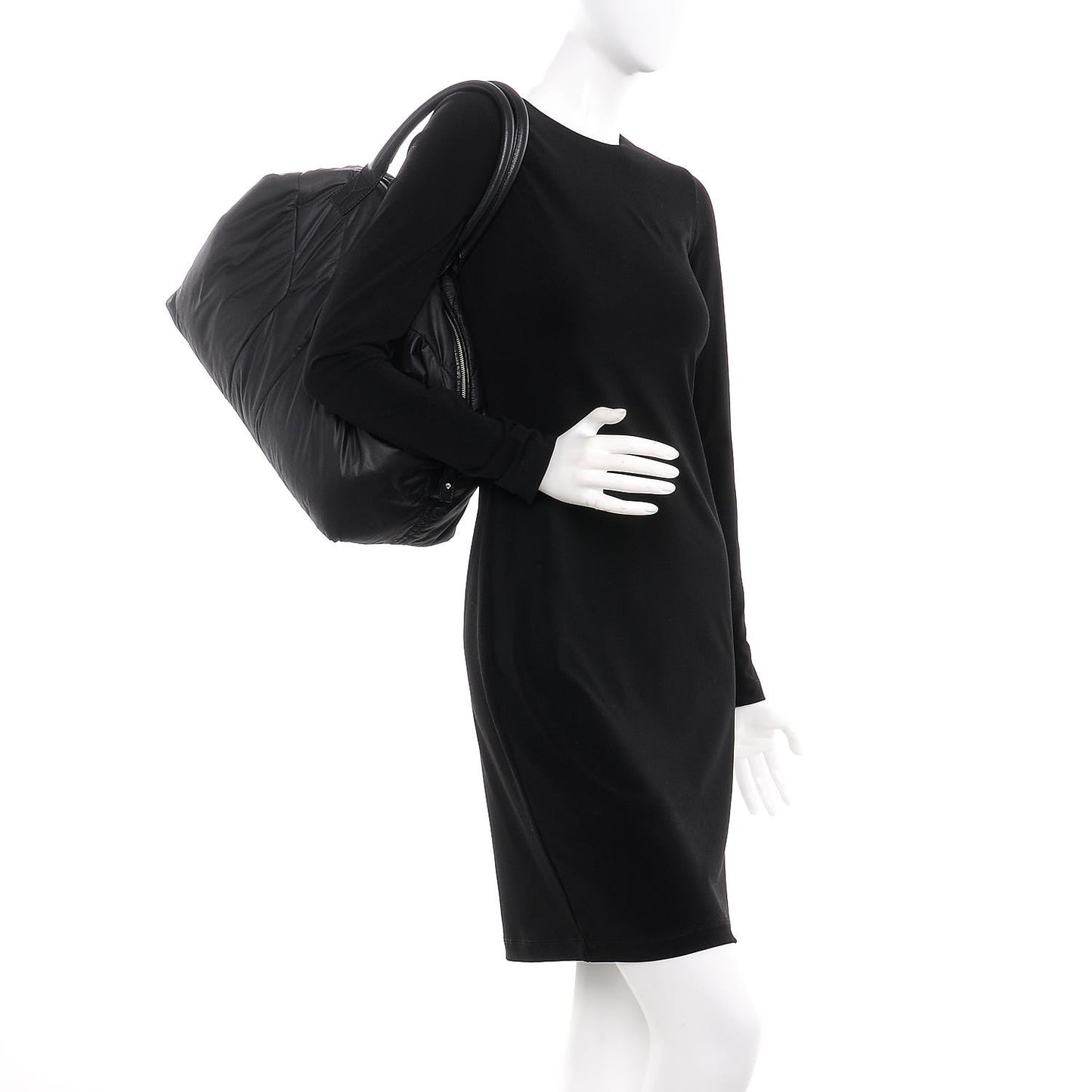 Nylon Medium Easy Y Tote Bag Black