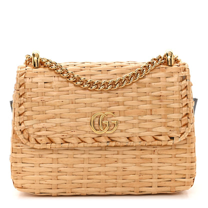 Gucci Glazed Wicker Mini Cestino Shoulder Bag Natural 1 of 10