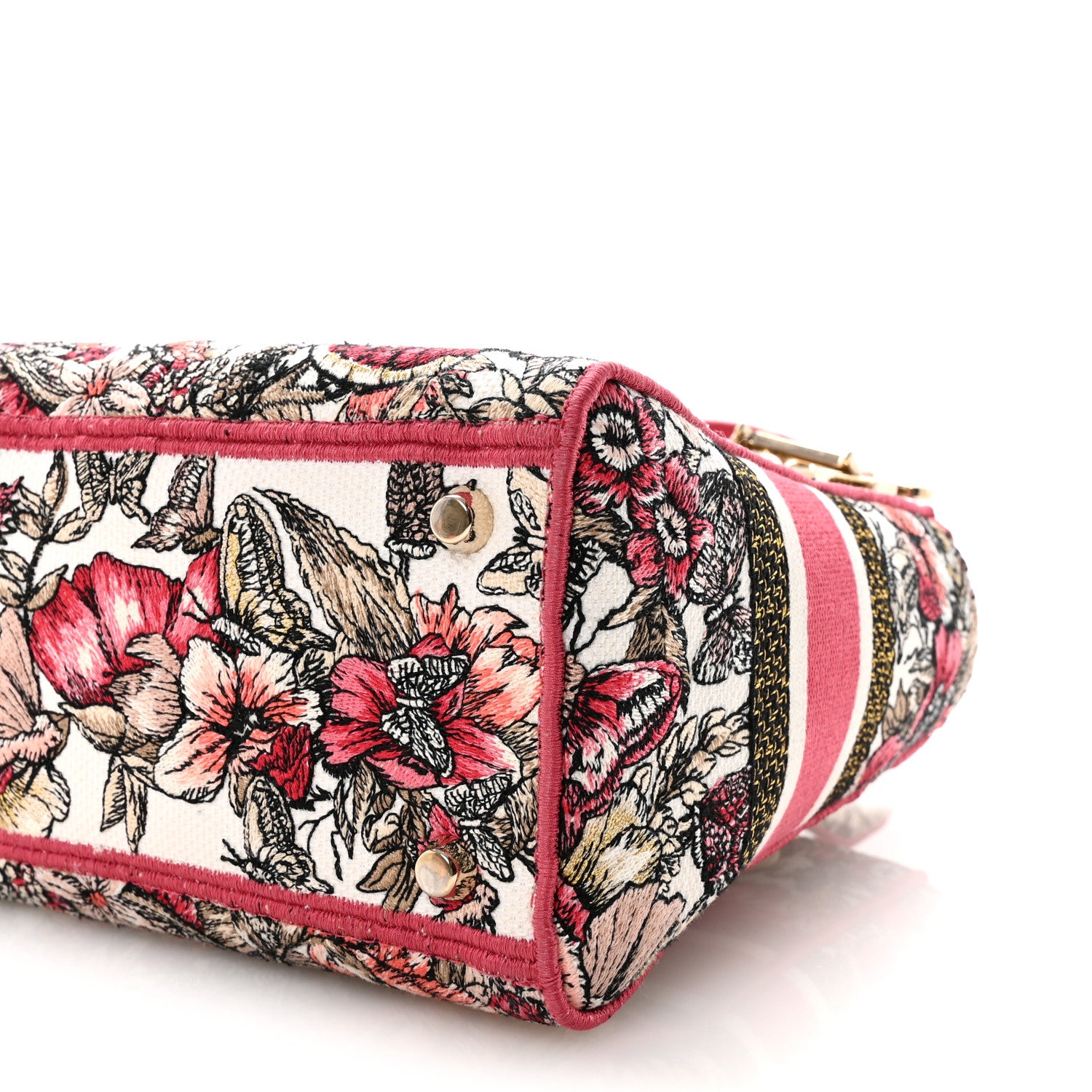 Christian Dior Canvas Embroidered Butterfly Print Medium Lady D-Lite  Multicolor 9 of 9