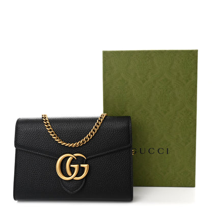 Gucci Calfskin GG Marmont Chain Wallet Black 13 of 13