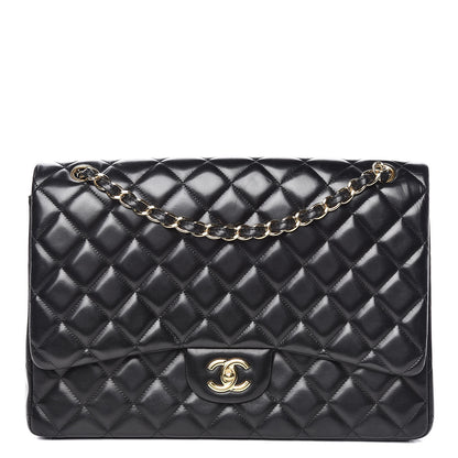 Chanel Lambskin Quilted Maxi Single Flap Black 1 of 14