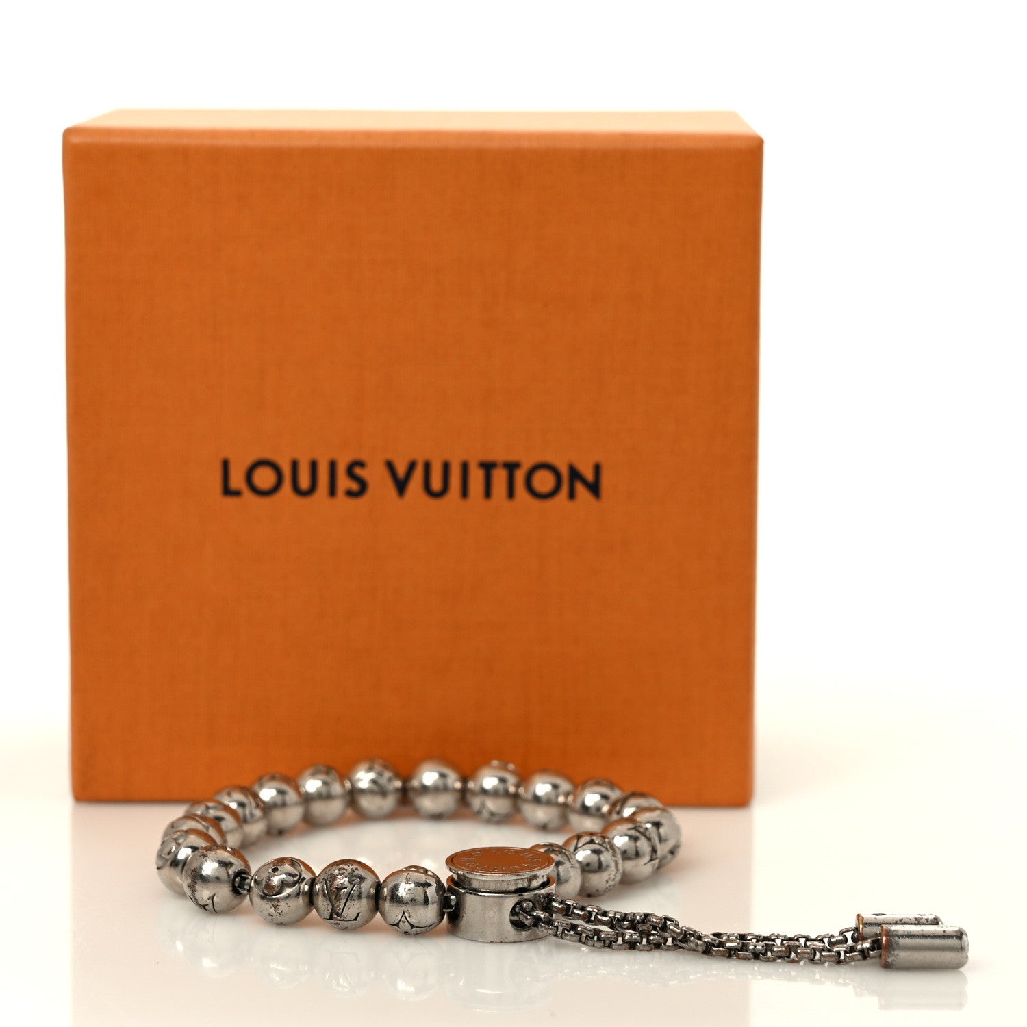 Louis Vuitton Monogram Beaded Bracelet Silver 6 of 6