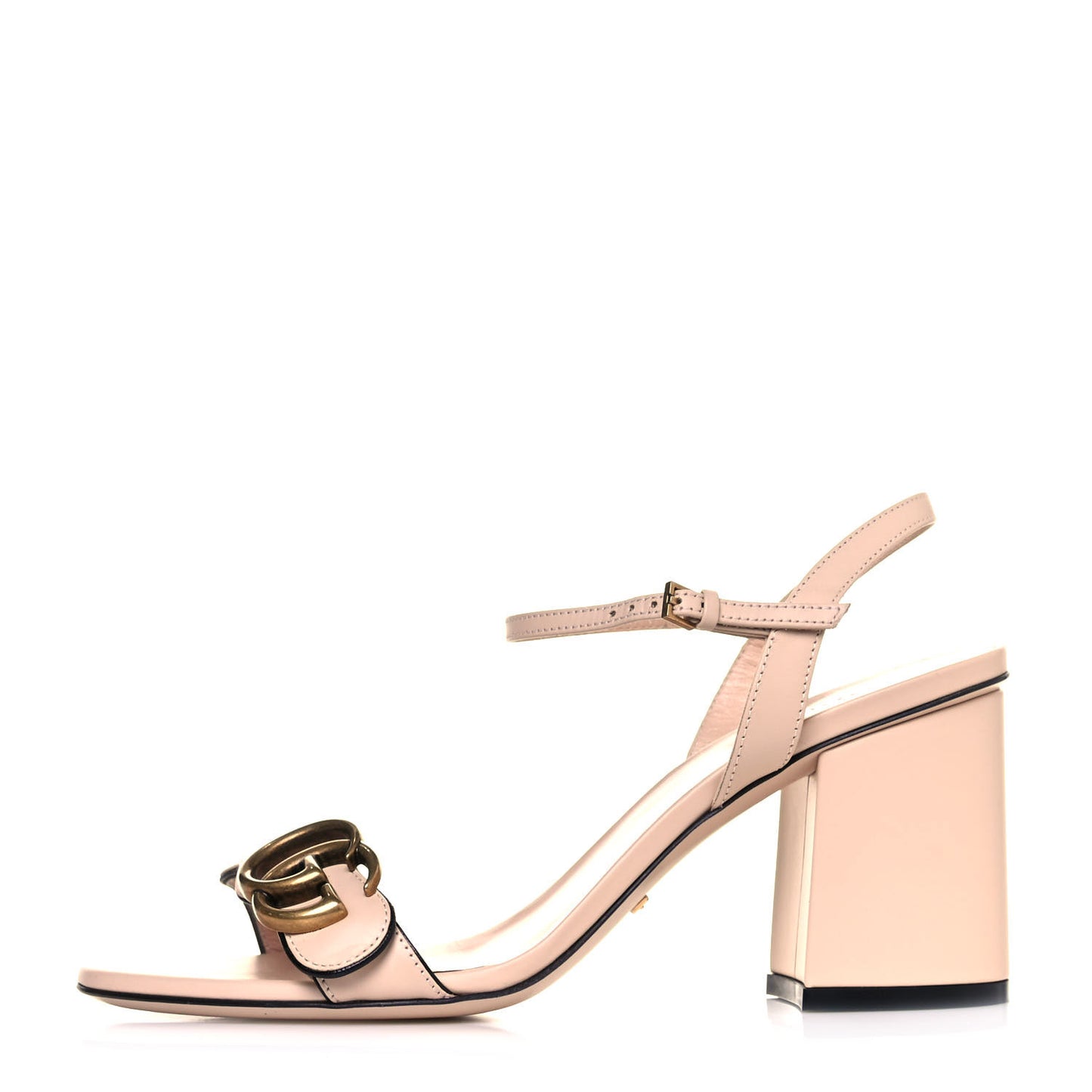 Lifford Calfskin GG Marmont Ankle Wrap 75mm Sandals 37 Skin Rose