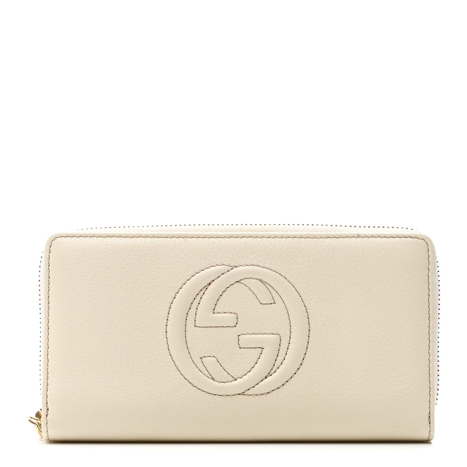 Gucci Pebbled Calfskin Soho Zip Around Wallet Off White 1 of 6