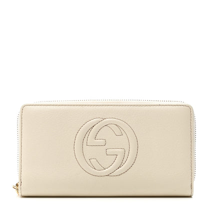 Gucci Pebbled Calfskin Soho Zip Around Wallet Off White 1 of 6