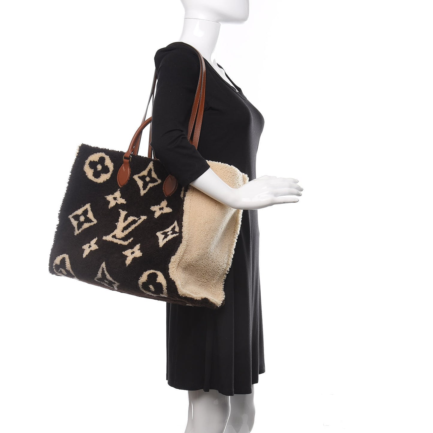 Shearling Monogram Giant Teddy Onthego GM Black White