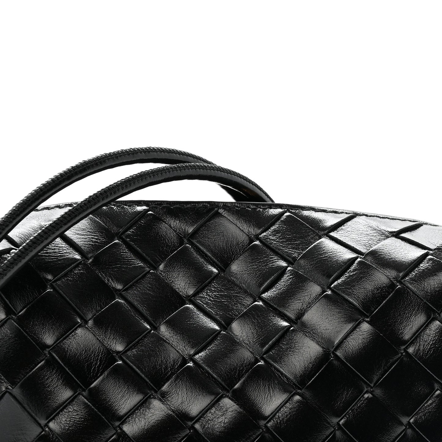 Nappa Intrecciato Metallic Knot Mini Loop Camera Bag Black
