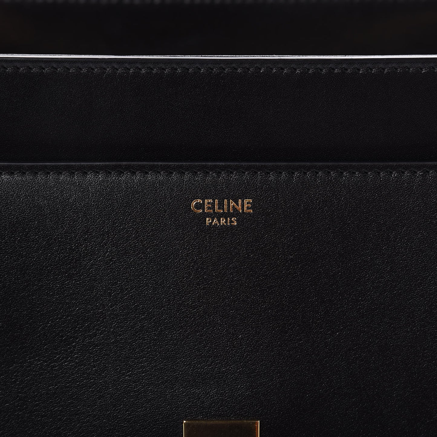 Satinated Calfskin Medium 16 Top Handle Bag Black
