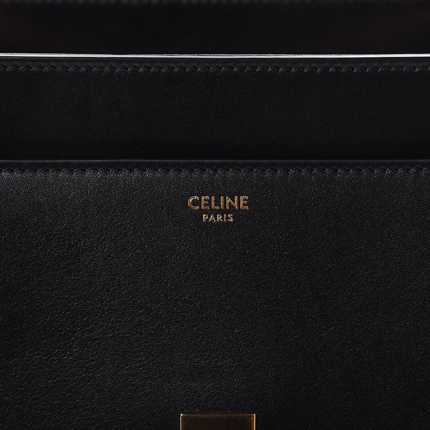 Celine Satinated Calfskin Medium 16 Top Handle Bag Black 6 of 12