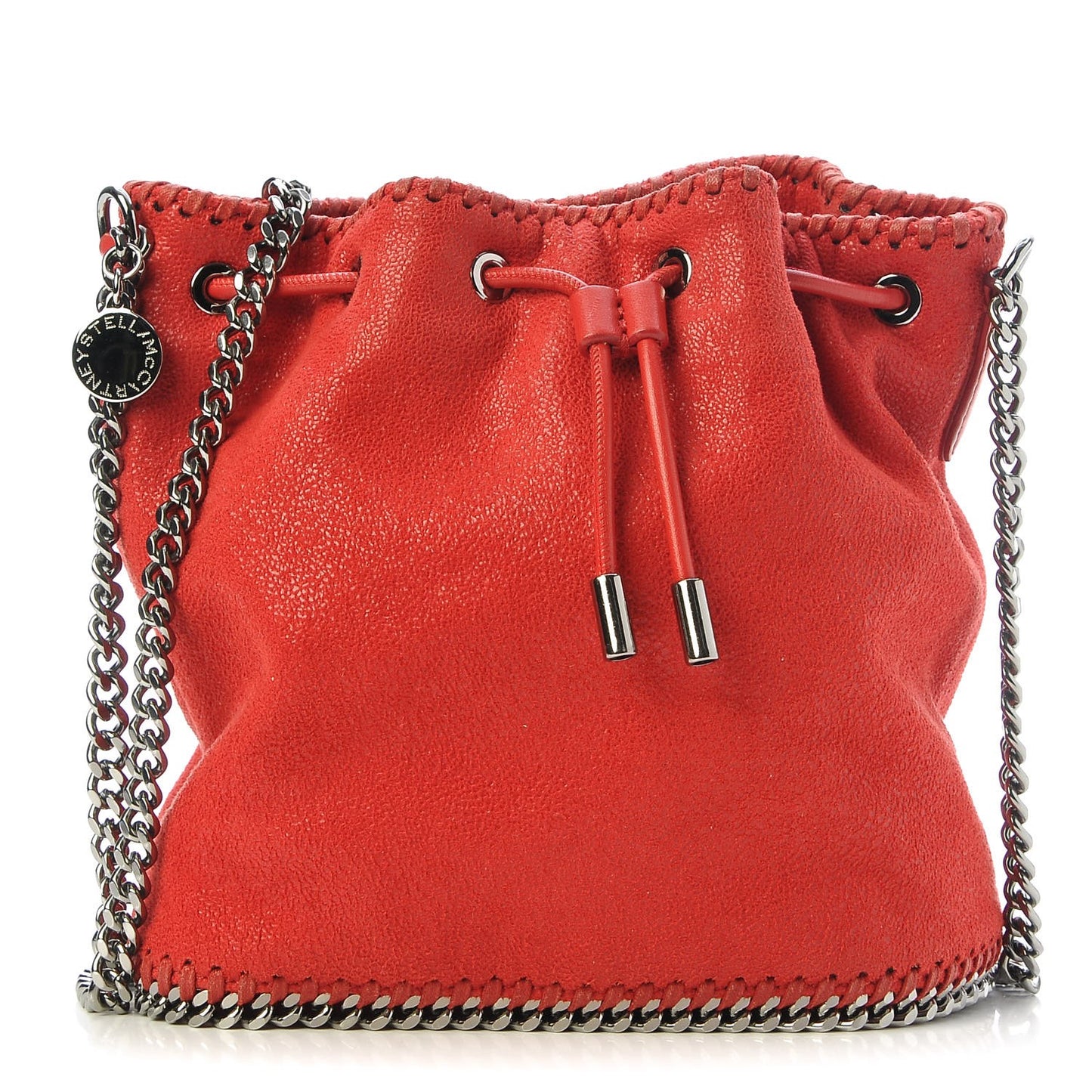 Shaggy Deer Mini Bucket Falabella Bag Cherry