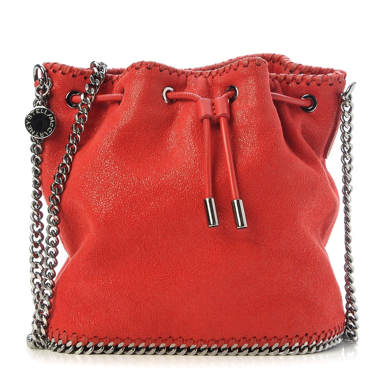 Stella McCartney Shaggy Deer Mini Bucket Falabella Bag Cherry 1 of 7