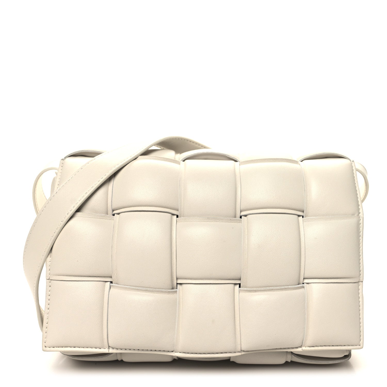 Bottega Veneta Nappa Maxi Intreccio Padded Cassette Crossbody Bag Chalk 1 of 11