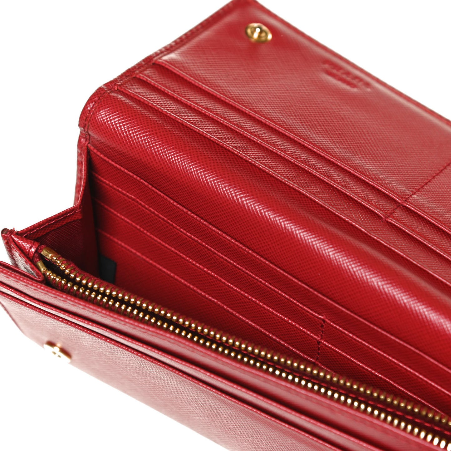 Saffiano Metal Continental Flap Wallet Fuoco
