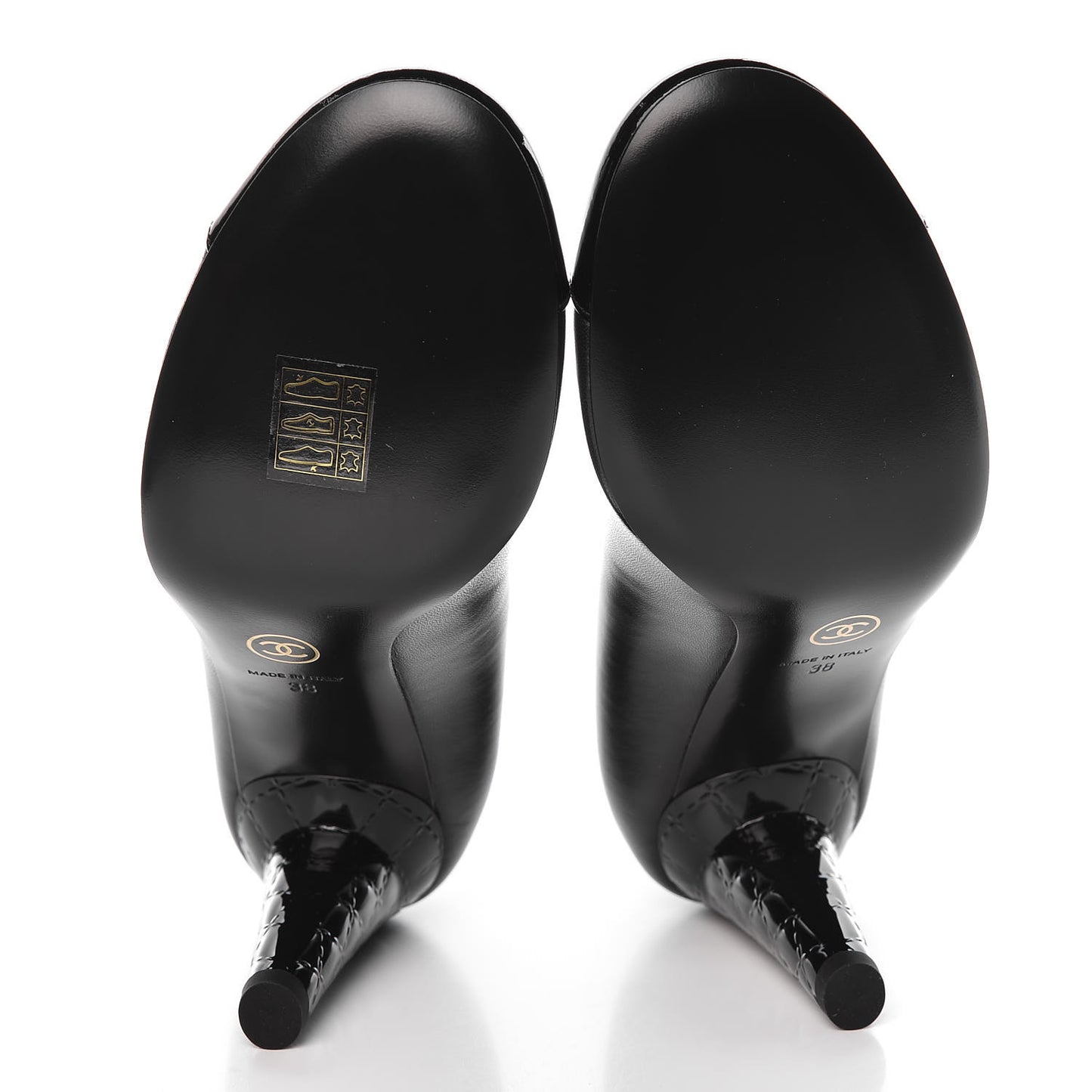 Lambskin Calfskin Patent Cap Toe CC Pumps 38 Black