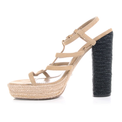 Saint Laurent Gipsy 105 Platform Cage Espadrille Sandals 10 7 of 12