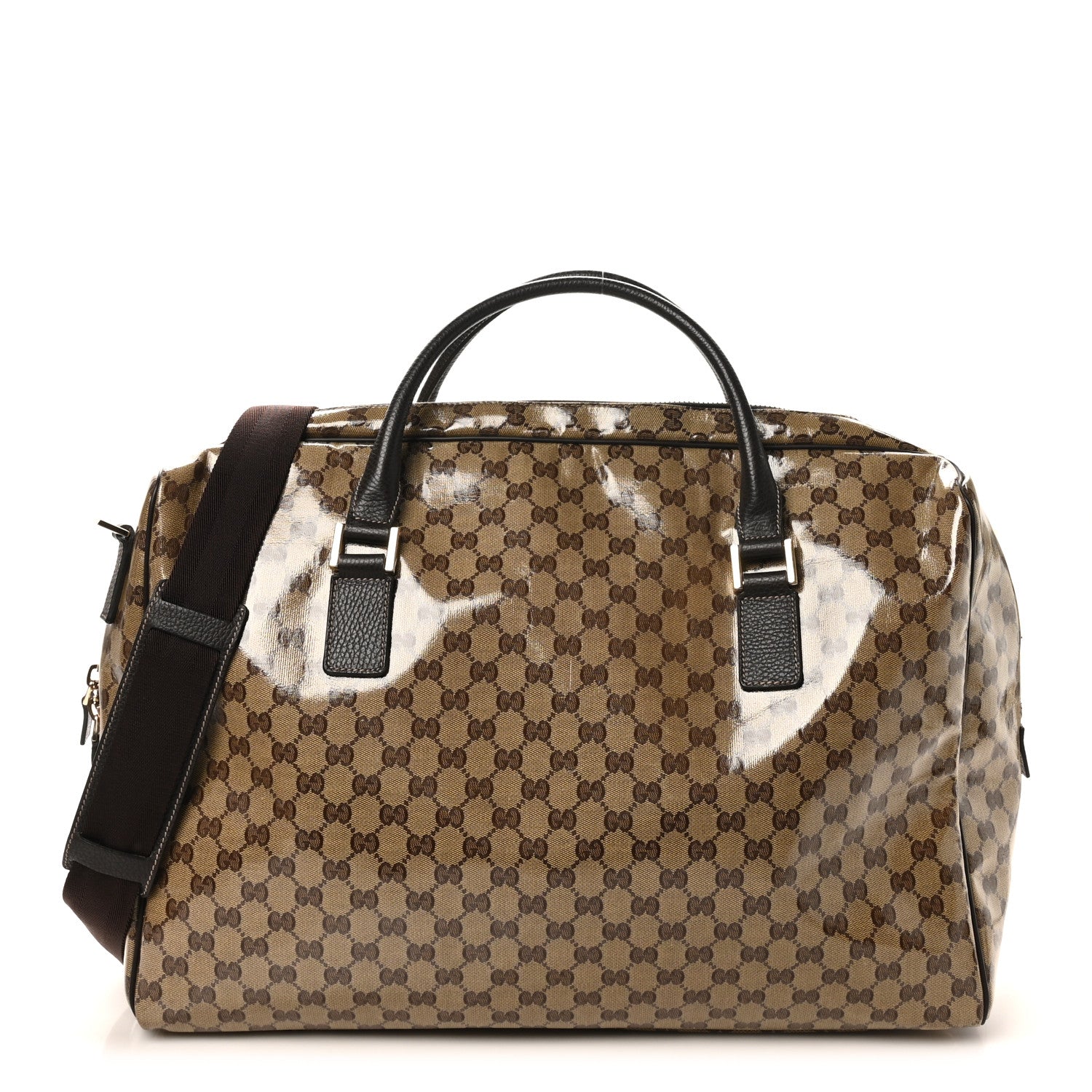 Gucci Crystal Monogram Large Carry On Duffle Bag Dark Brown 1 of 9