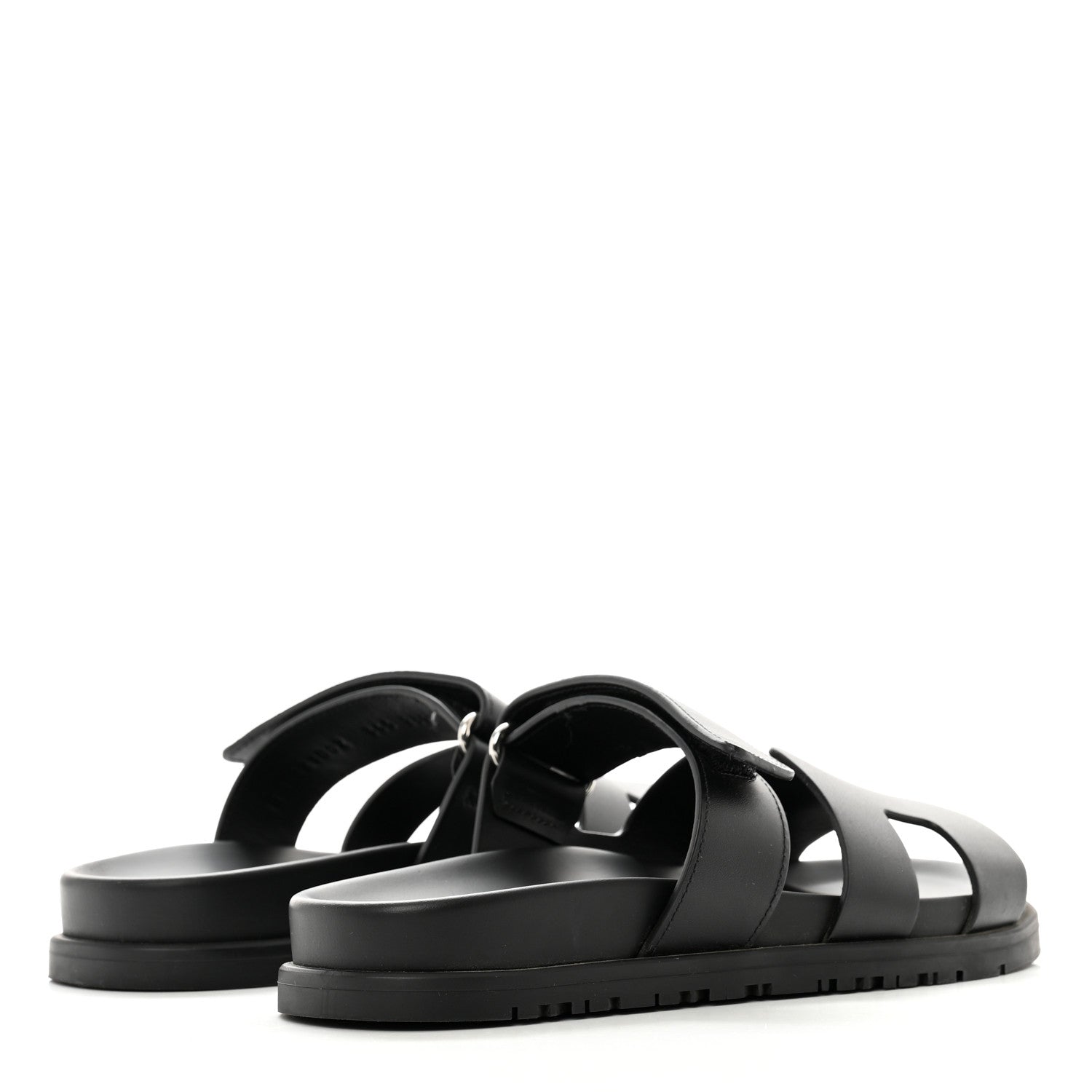 Hermes Calfskin Womens Chypre Sandals 36.5 Black 4 of 10