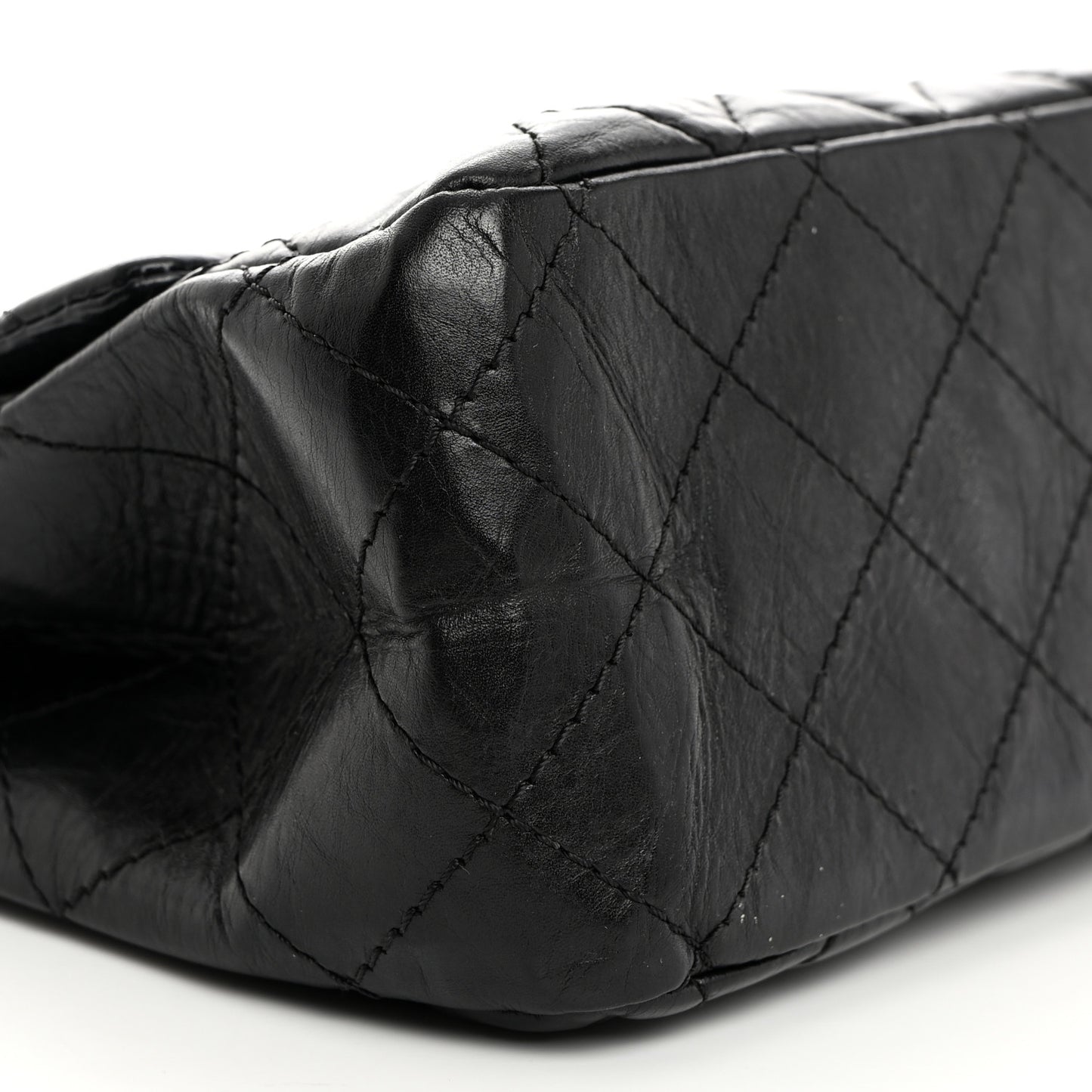 Aged Calfskin Quilted 2.55 Reissue 227 Flap Black