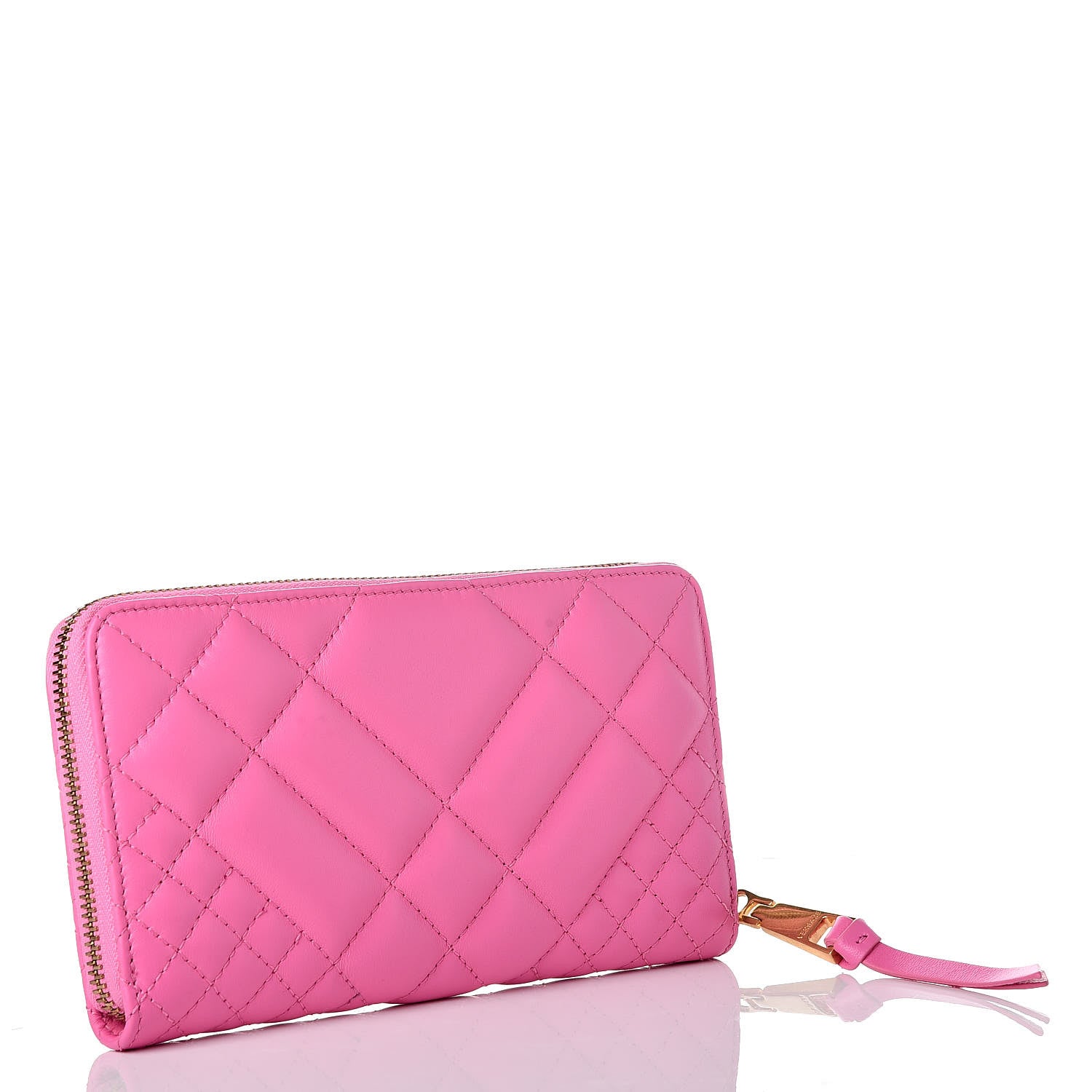 Versace Nappa Quilted Icon Zip Around Wallet Pink 3 of 6
