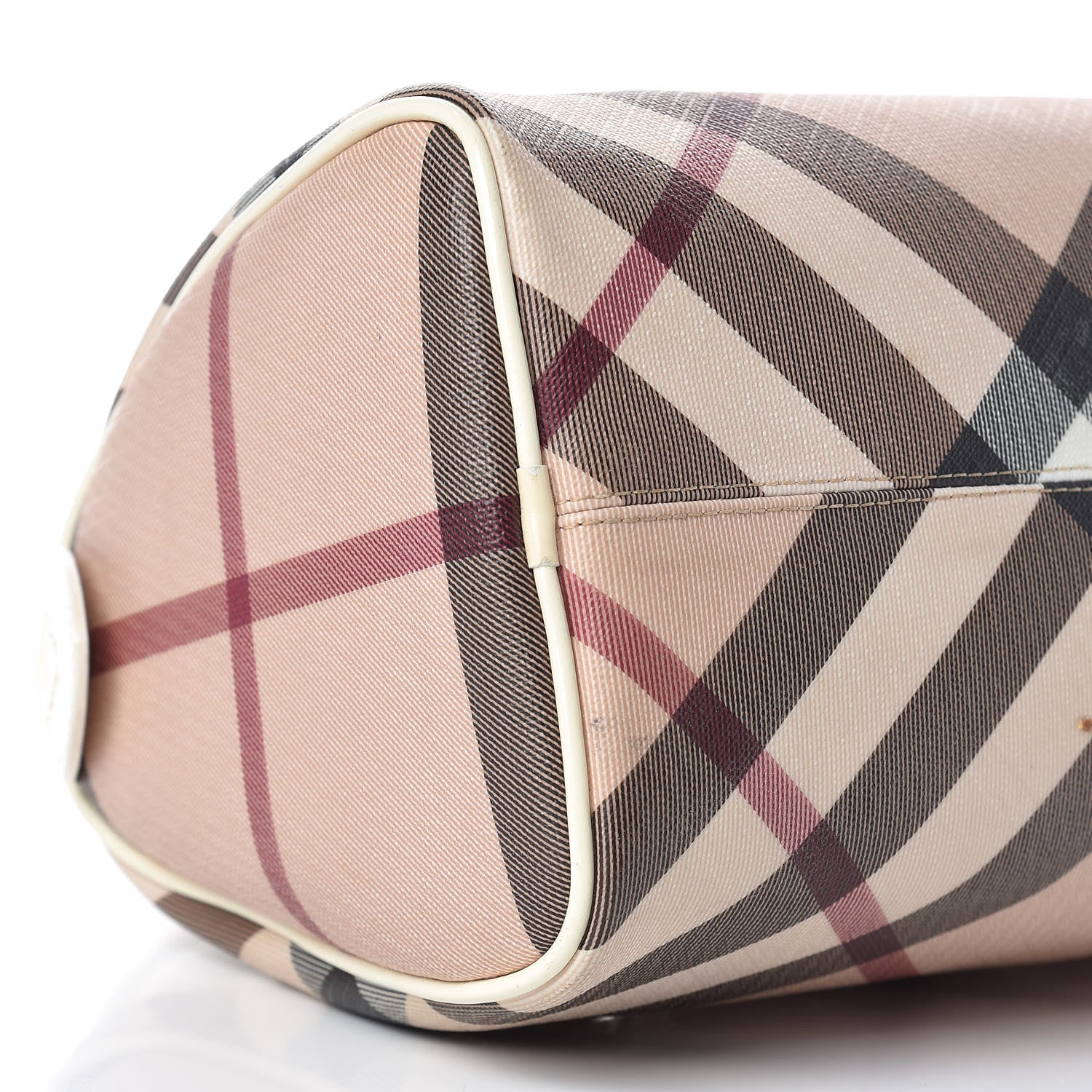 Burberry Supernova Check Patent Mini Chester Bowling Bag White 8 of 15