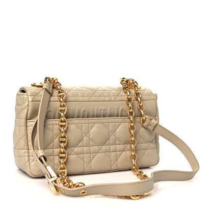 Christian Dior Grained Calfskin Cannage Small Caro Bag Beige 2 of 9