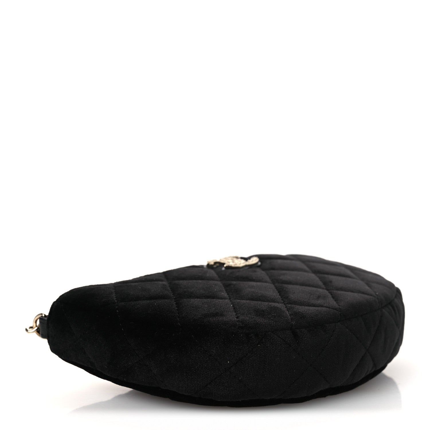 Chanel Velvet Crystal Quilted Chain Hobo Black 4 of 11