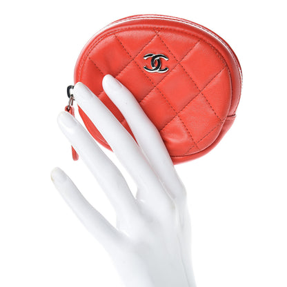 Chanel Lambskin Quilted Zip Around Classic Coin Purse Orange 2 of 8
