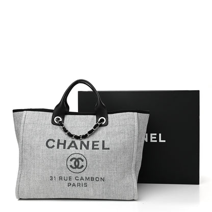 Chanel Canvas Large Deauville Tote Grey 12 of 12