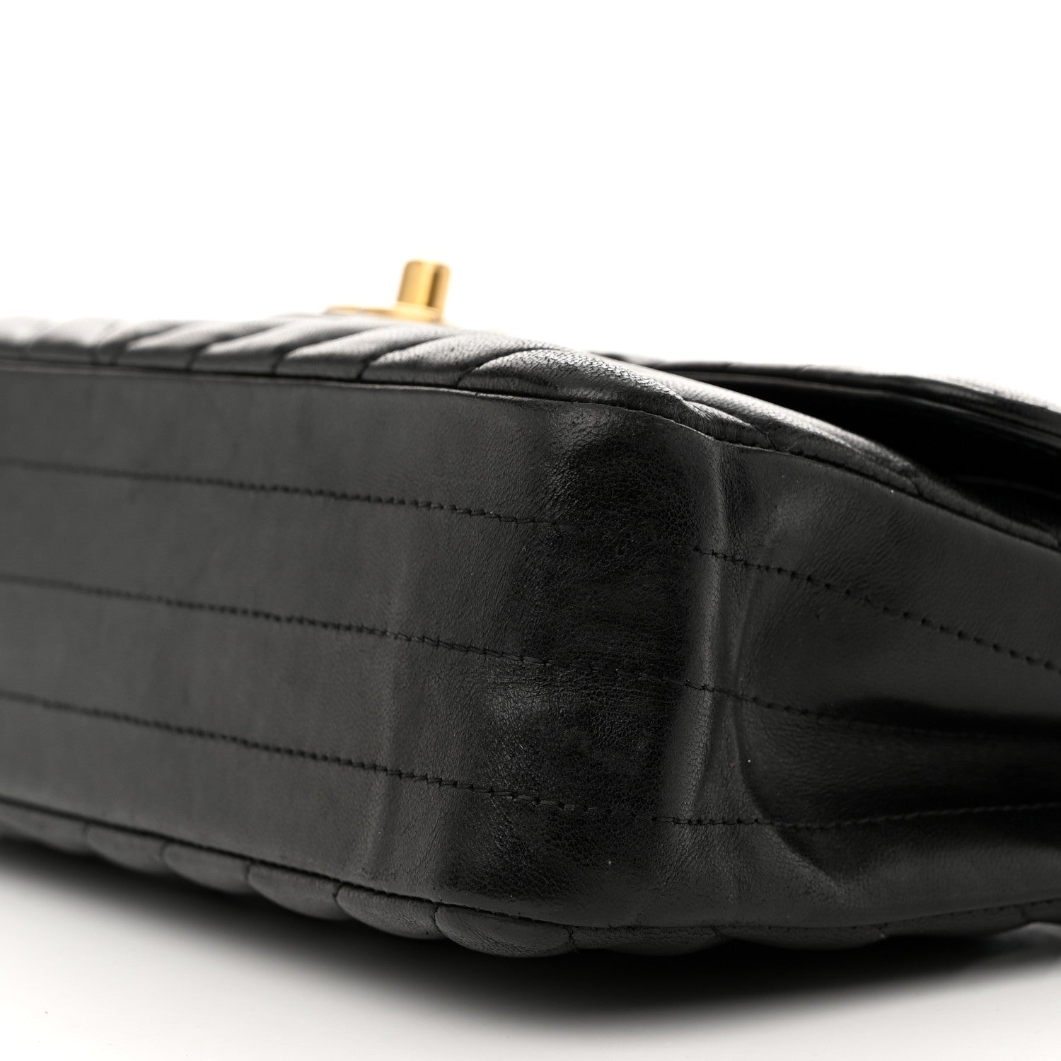 Chanel Lambskin Chevron Quilted Small Double Flap Black 10 of 14