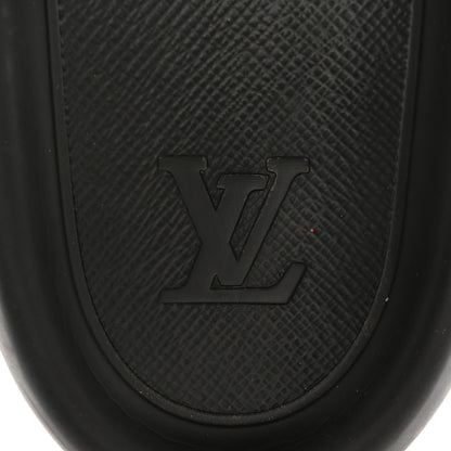 Louis Vuitton Rubber Embossed Monogram Mens Waterfront Mules 10 Black 7 of 10