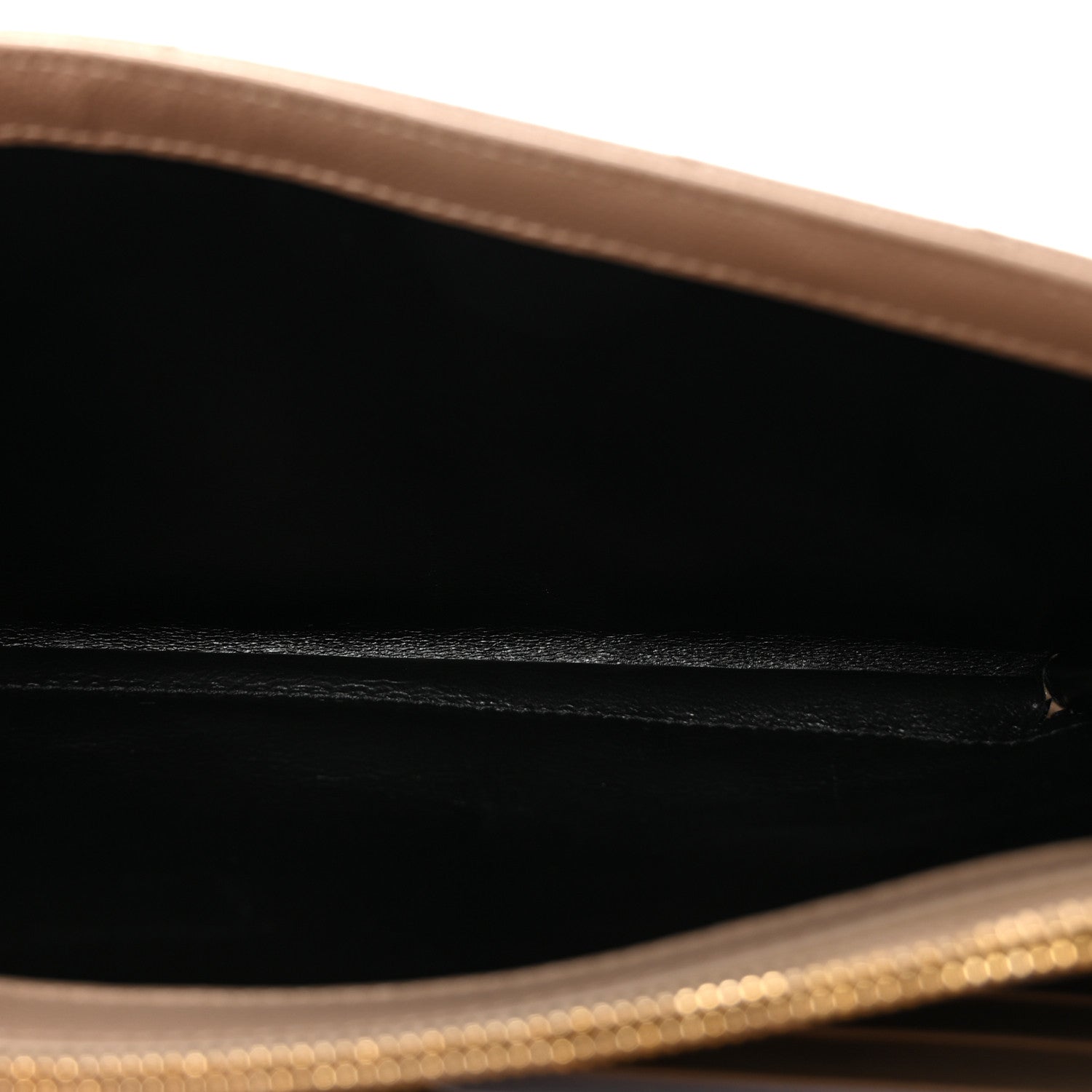 Saint Laurent Grain De Poudre Matelasse Chevron Monogram Chain Wallet Dark Beige 5 of 10