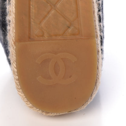 Chanel Flannel CC Espadrilles 38 Dark Grey Black 10 of 13